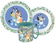 Bluey Leaves set de vase, set de plastic micro cu cană 265 ml