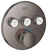 Grohe Grohtherm SmartControl Baterie dus cu termostat si 3 iesiri, rotunda, antracit (hard graphite)