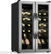 Klarstein Vinamour frigider pentru vinuri, 2 zone de răcire, 7 rafturi, control tactil, protecție UV