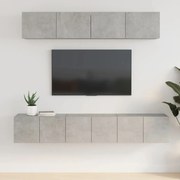 vidaXL Set dulap TV, 5 piese, gri beton, lemn prelucrat