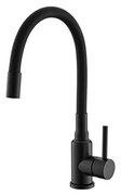 Baterie de chiuvetă cu pipă flexibilă ALVEUS 1144433 MINTAS 34 cm negru mat