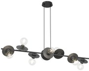 Lustră pe cablu TOKEN 8xE27/15W/230V negru