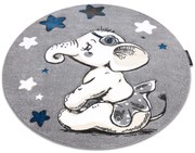 Covor PETIT ELEPHANT ELEFANT STEA cerc gri