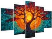 Tablou - Arborele vieții și soarele în mozaic (150x105 cm)