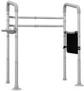 HOMCOM Cadru WC Reglabil, Cadru de Siguranță pentru Baie, cu Brațe și Ventuze, Accesoriu Baie | Aosom Romania