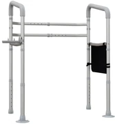 HOMCOM Cadru WC Reglabil, Cadru de Siguranță pentru Baie, cu Brațe și Ventuze, Accesoriu Baie | Aosom Romania