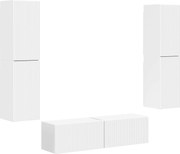 vidaXL Set comodă TV 6 pcs Alb Lemn compozit