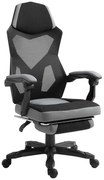 Vinsetto Scaun de Birou Ergonomic Reclinabil cu Suport Picioare Retractabil, Gri | Aosom Romania