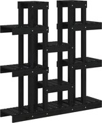 vidaXL Suport pentru plante, negru,104,5x25x109,5cm, lemn masiv de pin