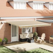 vidaXL Cortina Retractabilă cu Manual 450 × 300 cm Verde și galben
