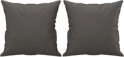 vidaXL Perne decorative, 2 buc., gri, 40x40 cm, piele ecologică