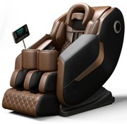 Fotoliu de Masaj GAIUS, Masaj role, Masaj airbaguri, Incalzire, Bluetooth, Zero Gravity, 2 Boxe, Moduri Automate, Reflexoterapie si Presopunctura, Display, Suport picioare extensibil, PU, Maro/Negru