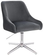 HR920CROSS Scaun Grafit din Catifea cu Bază Cromata