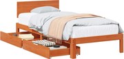 vidaXL Cadru de pat cu headboard 3 pcs Maroniu cerat Lemn de pin masiv