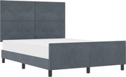 vidaXL Pat cu arcuri cu headboard Gri închis 140 x 190 cm Catifea