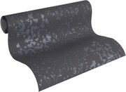 Tapet vinil negru cu motiv floral Blumentapete 10,05 x 0,53 m