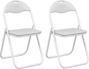 vidaXL Scaun pliant 2 pcs Alb și gri 48 x 43,5 x 81 cm