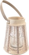 Lumanare decorativa cu sclipici CONE GLAM 22 cm, alba