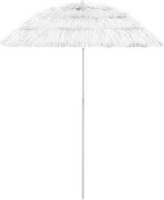 vidaXL Umbrelă de soare de plajă Hawaii, alb, 180 cm