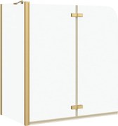 vidaXL Încărcare duș Auriu 120 x 68 x 130 cm Sticlă ESG și aluminiu