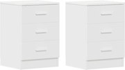 vidaXL Noptiere, 2 buc., alb, 38x35x56 cm, lemn prelucrat