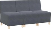 vidaXL Unitate Sofa Modulară Fără Brațe 3 pcs Gri închis