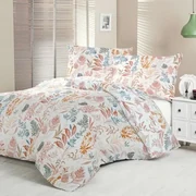 Kvalitex Satin lenjerie de pat Luxury Collection Coral garden, 220 x 200 cm, 2 buc. 70 x 90 cm