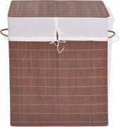 vidaXL Coș de rufe din bambus, dreptunghiular, maro