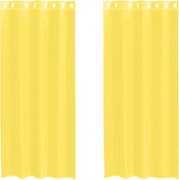 vidaXL Perdele Voile cu Oelii 2 buc Galben