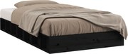 vidaXL Cadru de pat mic single, negru, 75x190 cm, lemn masiv