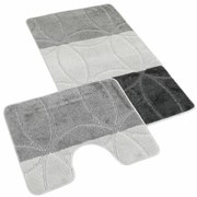 Set de covorașe de baie Kvalitex Geometrie gri, 60x 100 cm, 60 x 50 cm