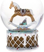 Glob de Crăciun cu căluț Turtă dulce, 8 x 10.4 x 8 cm, poliresin