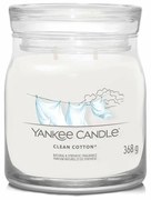 Lumânare parfumată Yankee Candle Signature în borcan, medie, Clean Cotton, 368 g