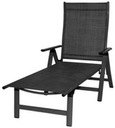 Șezlong reglabil LONDON negru + antracit