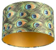 Abajur din catifea cu design de păun 35/35/20 cu interior auriu