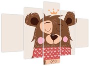 Tablou - Teddy ursuleț cu eșarfă roșie (150x105 cm)