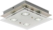 BKLICHT LED Plafoniera DORADO argintie 25/25/7 cm