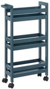 Raft universal Vaduz, MDF, albastru, cu roti, 40 x 15 x H 75 cm