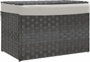 vidaXL Coș de rufe cu capac, gri, 55,5x35x34 cm, poliratan