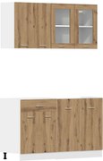 vidaXL Set dulapuri de bucătărie Lyon 4 piese Artisan Stejar lemn prelucrat