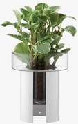 Ghiveci de flori Terrazza, î. 22 cm, Ø19 cm, transparent/alb calcar - LSA international