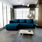 Colțar extensibil dumonde cu ladă de depozitare si sezut confortabil din spuma high-density, Malta Enjoy Petrol 235x185 cm