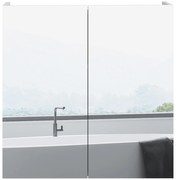 kleankin Dulap de baie cu oglindă, dulap de depozitare 2 uși 3 nivele raft reglabil 60 x 15 x 60 cm alb | Aosom Romania