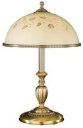 Veioza / Lampa de masa din alama cu sticla decorata design italian H-56cm 6208