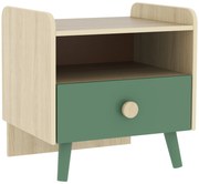 AIYAPLAY Noptieră pentru copii noptieră copil cu sertar și nișă, mică măsuță din lemn pentru cameră copil | Aosom Romania