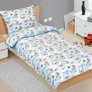 Bellatex Lenjerie de pat din bumbac de Crăciun Elfpe patine, 140 x 200 cm, 70 x 90 cm