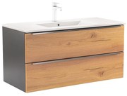 Dulap inferior Vario Trim 100 cu lavoar antracit-stejar