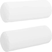 vidaXL Perne Bolster 2 pcs Alb Ø 25 x 70 cm țesătură