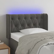 vidaXL Tăblie de pat cu LED, gri închis, 83x16x78/88 cm, catifea