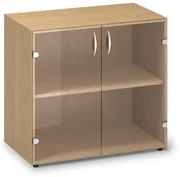 Dulap din sticlă joasă ProOffice 80 x 45,8 x 73,5 cm, fag